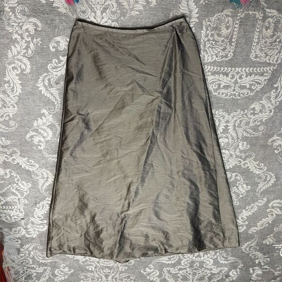 Laundry by Shelli Segal Women's Gray A-Line Midi Skirt Size 10 Vintage - Picture 1 of 8